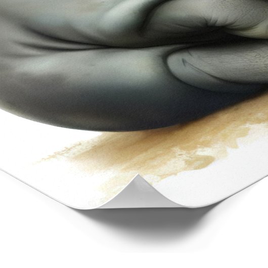 Een digitaal schilderij van een jonge Schattigee n Poster (Hoek)