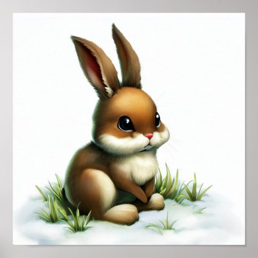 Een digitaal schilderij van een jonge Schattigee s Poster (Voorkant)