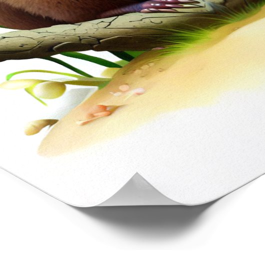 Een digitaal schilderij van een jonge Schattigee T Poster (Hoek)