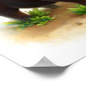 Een digitaal schilderij van een jonge Schattigee w Poster (Hoek)