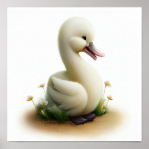 Een digitaal schilderij van een jonge Schattigee z Poster