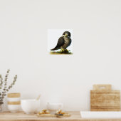 Een digitaal schilderij van een jonge slechtvalk poster (Keuken)