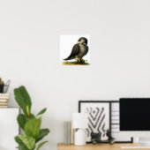 Een digitaal schilderij van een jonge slechtvalk poster (Thuiskantoor)