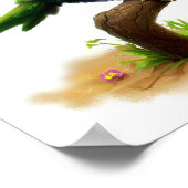 Een digitaal schilderij van een Schattigee berg Ap Poster (Hoek)