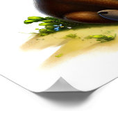 Een digitaal schilderij van een Schattigee eland Poster (Hoek)