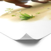 Een digitaal schilderij van een Schattigee jakhals Poster (Hoek)