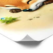 Een digitaal schilderij van een Schattigee jakhals Poster (Hoek)