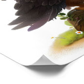 Een digitaal schilderij van een Schattigee jonge k Poster (Hoek)