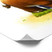 Een digitaal schilderij van een Schattigee jonge o Poster (Hoek)