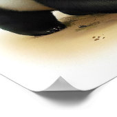 Een digitaal schilderij van een Schattigee jonge p Poster (Hoek)