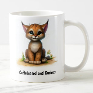 Een digitaal schilderij van een Schattigee lynx Koffiemok