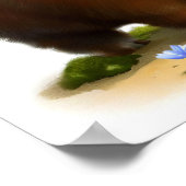 Een digitaal schilderij van een Schattigee Musk Ox Poster (Hoek)