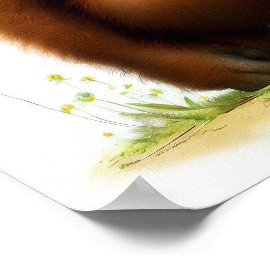 Een digitaal schilderij van een Schattigee orang-o Poster (Hoek)