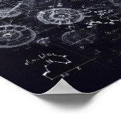 Een digitale blauwdruk met wiskundige vergelijking poster (Hoek)