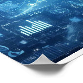 Een digitale blauwdruk verlicht poster (Hoek)