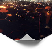 Een digitale levensvorm die interageert met een vi poster (Hoek)