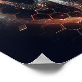 Een digitale levensvorm die interageert met een vi poster (Hoek)