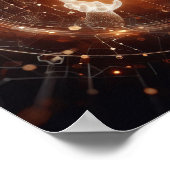 Een digitale levensvorm die interageert met een vi poster (Hoek)