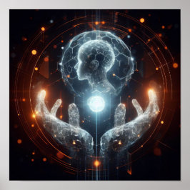 Een digitale levensvorm die transformeert in de vi poster