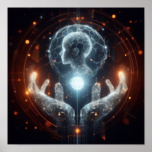 Een digitale levensvorm die transformeert in de vi poster (Voorkant)