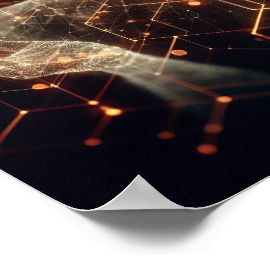 Een digitale levensvorm die transformeert in de vi poster (Hoek)