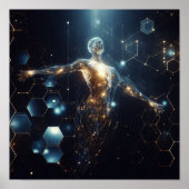 Een digitale levensvorm die transformeert in de vi poster (Voorkant)