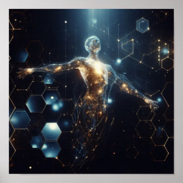 Een digitale levensvorm die transformeert in de vi poster