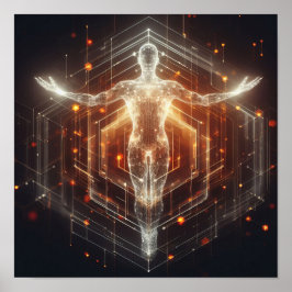 Een digitale levensvorm die transformeert in de vi poster