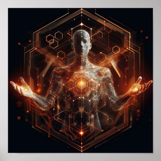 Een digitale levensvorm die transformeert in de vi poster (Voorkant)