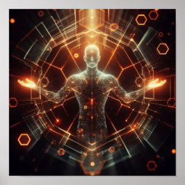 Een digitale levensvorm die transformeert in de vi poster