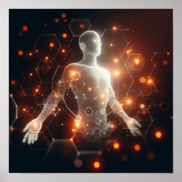 Een digitale levensvorm die transformeert in de vi poster