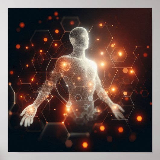 Een digitale levensvorm die transformeert in de vi poster (Voorkant)