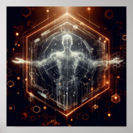 Een digitale levensvorm die transformeert in de vi poster