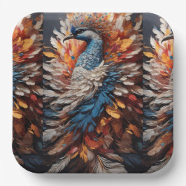 Een digitale Peacock Renaissance Papieren Bordje