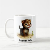 Een digitale schildering van een schattige jaguar koffiemok (Links)
