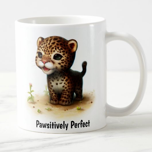 Een digitale schildering van een schattige jaguar koffiemok