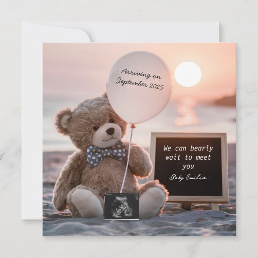 Een digitale zwangerschapsaankondiging van neutraa kaart (Voorkant)