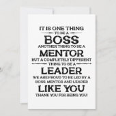 Eén ding om baas te zijn | mentor | Citaat Leader Bedankkaart (Voorkant)