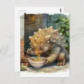 Een Dino Eten Ramen Briefkaart (Voorkant / Achterkant)
