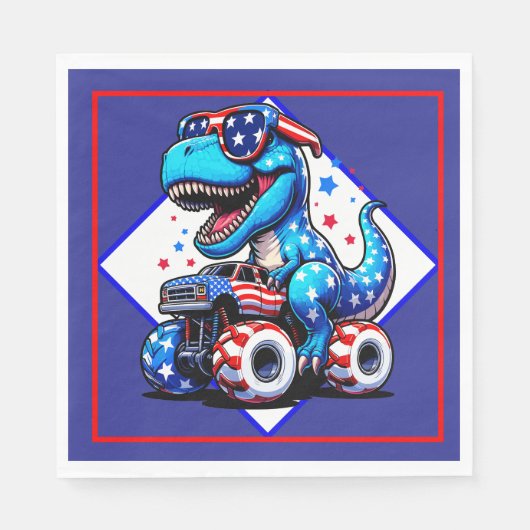 Een Dino Vier Juli Servet (Voorkant)
