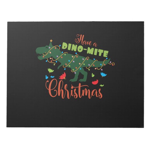 Een dinomiet kerstmis hebben notitieblok (Voorkant)