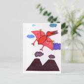 Een dinosaurus briefkaart (Staand voorkant)