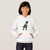 Een dinosaurus doet zich voor als een bekend poste (Voorkant volledig)