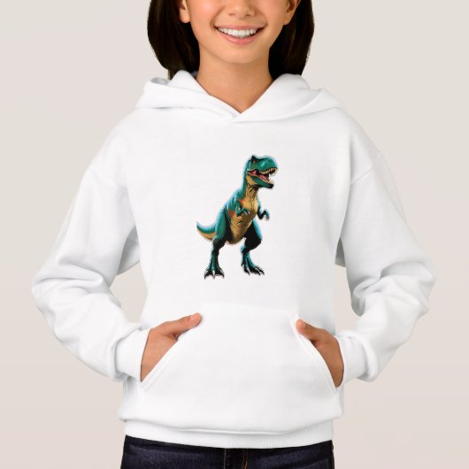 Een dinosaurus doet zich voor als een bekend poste (Voorkant)