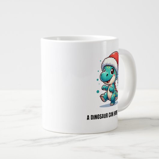 Een dinosaurus kan zich ook vermaken! grote koffiekop (Voorkant rechts)