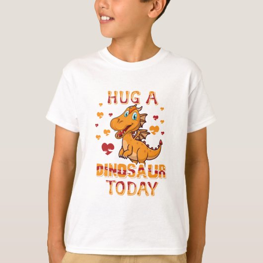Een dinosaurus knuffelen t-shirt (Voorkant)