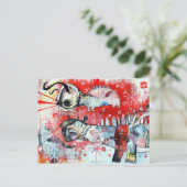 Een dinosaurus met naïeve geest in slangen briefkaart (Staand voorkant)