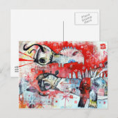 Een dinosaurus met naïeve geest in slangen briefkaart (Voorkant / Achterkant)