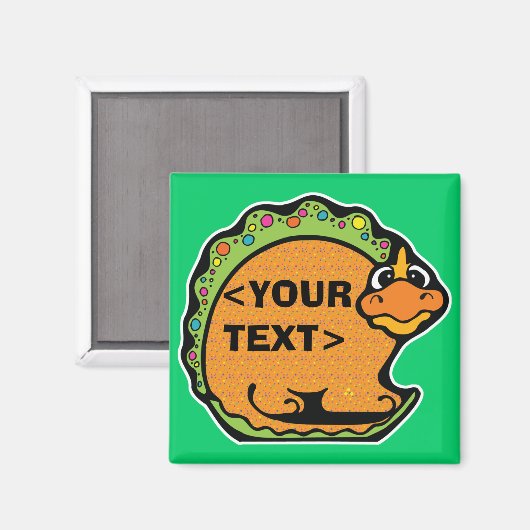 Een dinosaurus personaliseren,<YOUR TEXT> Magneet (Voorkant / Achterkant)