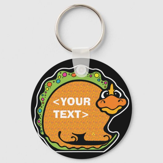 Een dinosaurus personaliseren,<YOUR TEXT> Sleutelhanger (Voorkant)